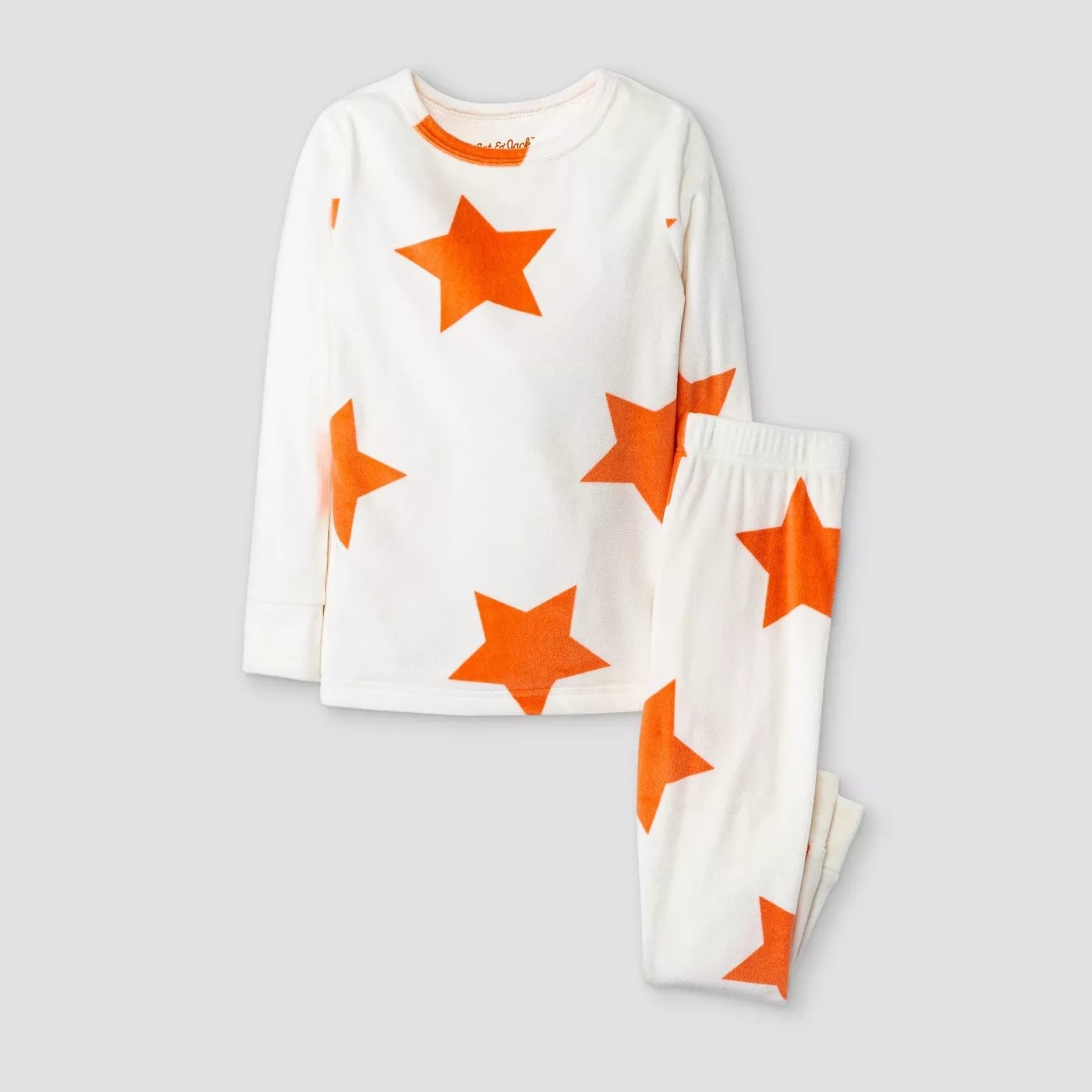 The white long-sleeve shirt and pants with orange stars