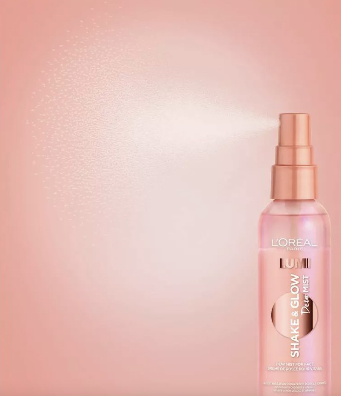 A bottle of makeup glow spray