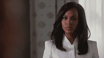 Olivia Pope scratching her eyebrow as she ponders