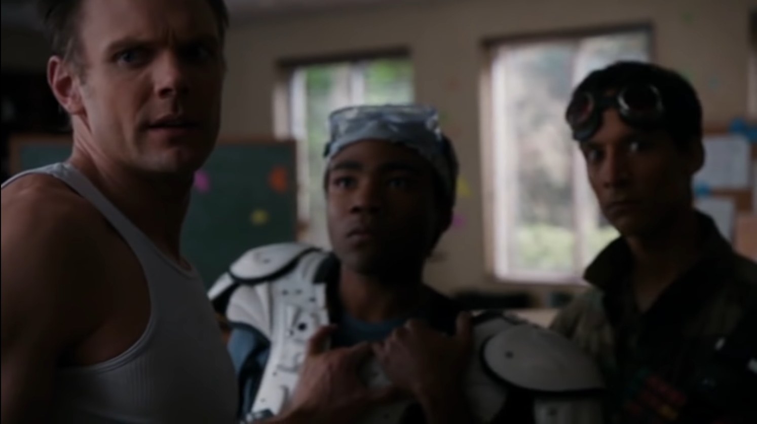 (L-R): Jeff (Joel McHale), Troy (Donald Glover) and Abed (Danny Pudi) in &quot;Community&quot;