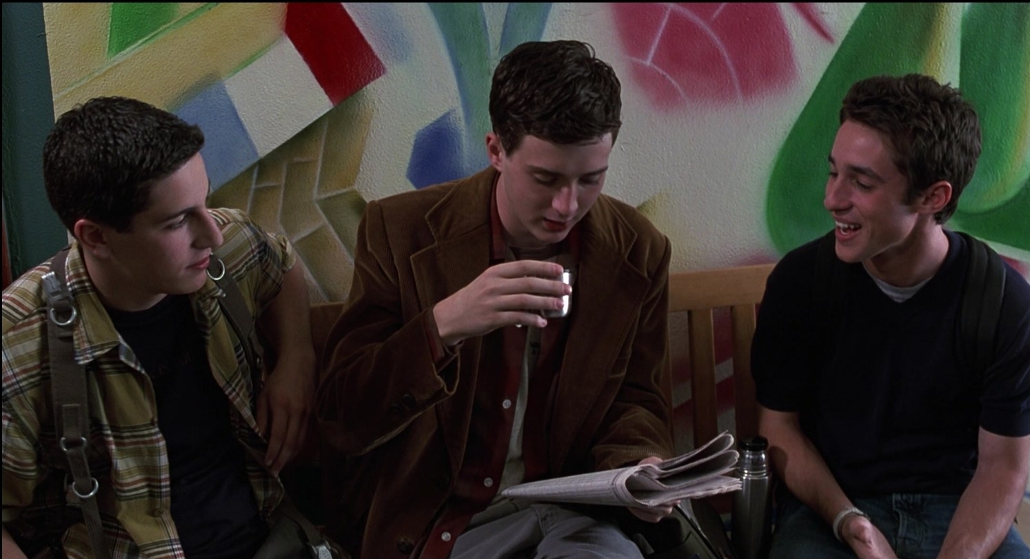 (L-R): Jim (Jason Biggs), Finch (Eddie Kaye Thomas) and Kevin (Thomas Ian Nicholas) in &quot;American Pie&quot;