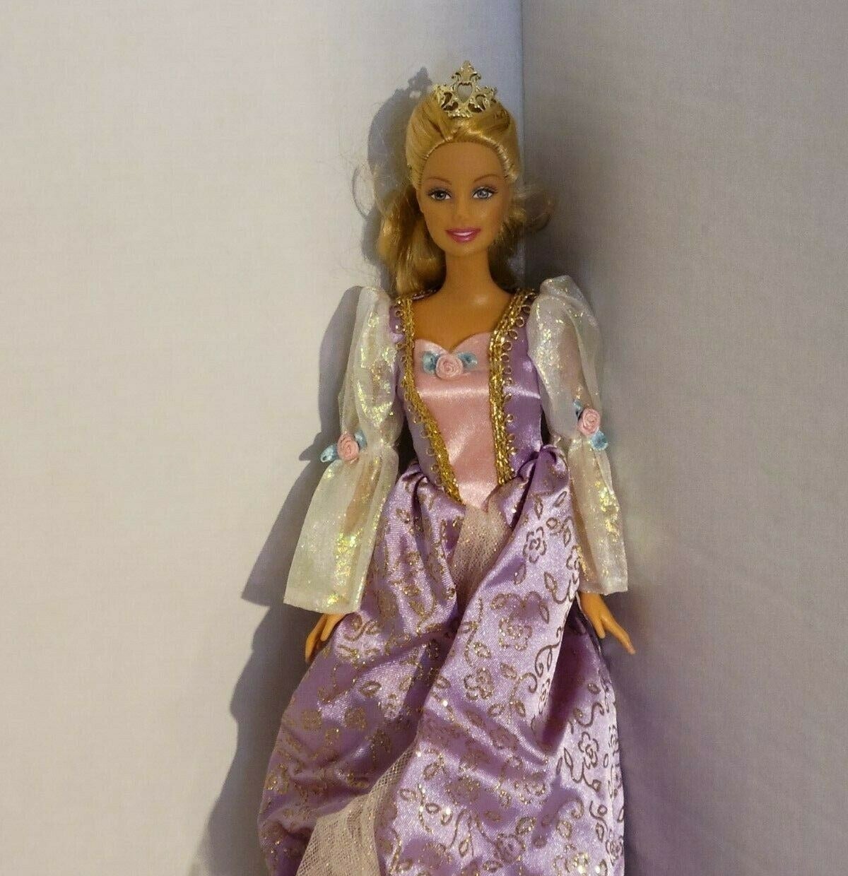 Rapunzel Barbie in a purple gown