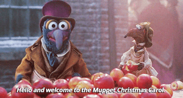 gonzo saying &quot;hello and welcome to the muppets christmas carol&quot;