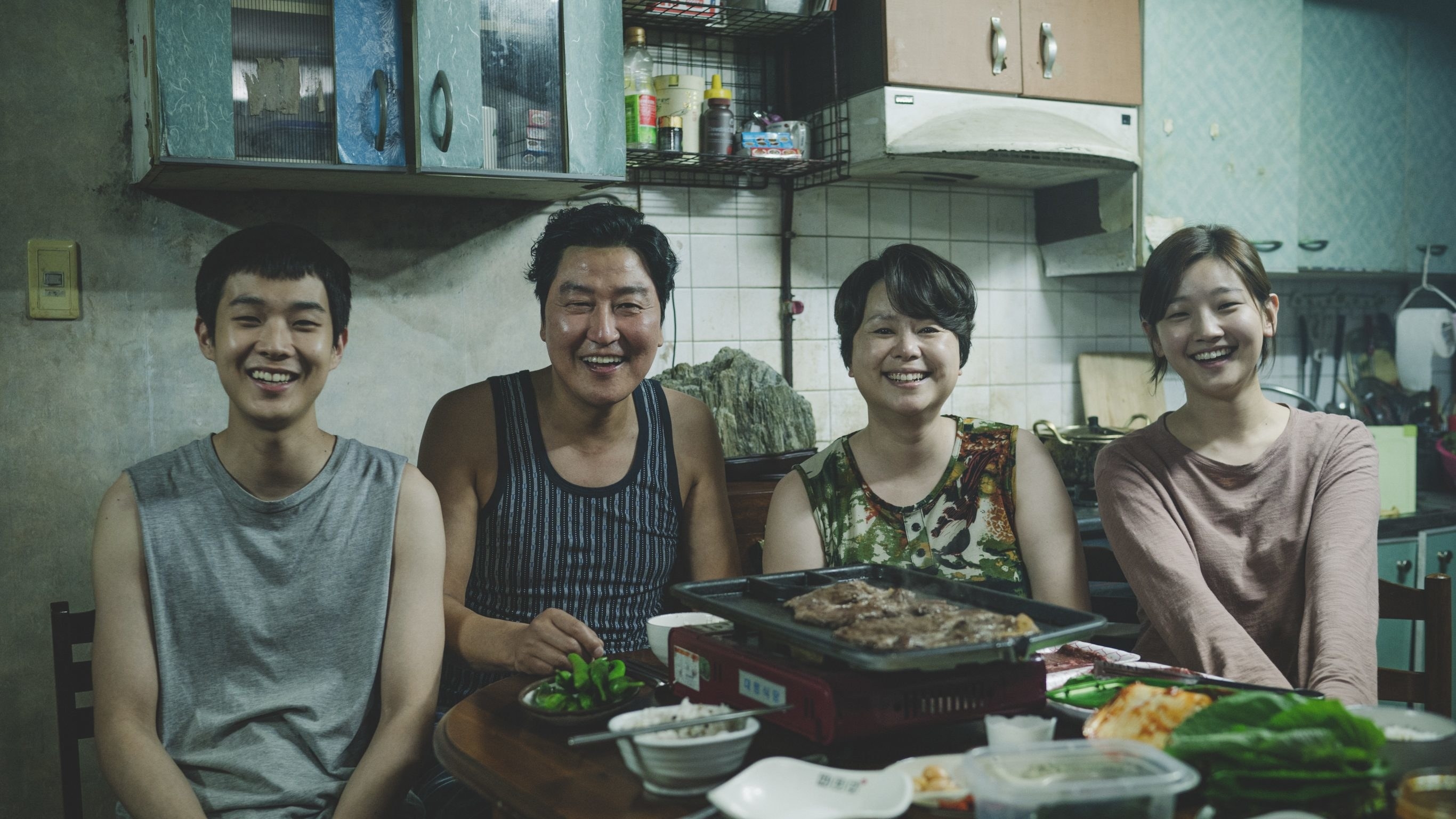 the kim family in their own kitchen