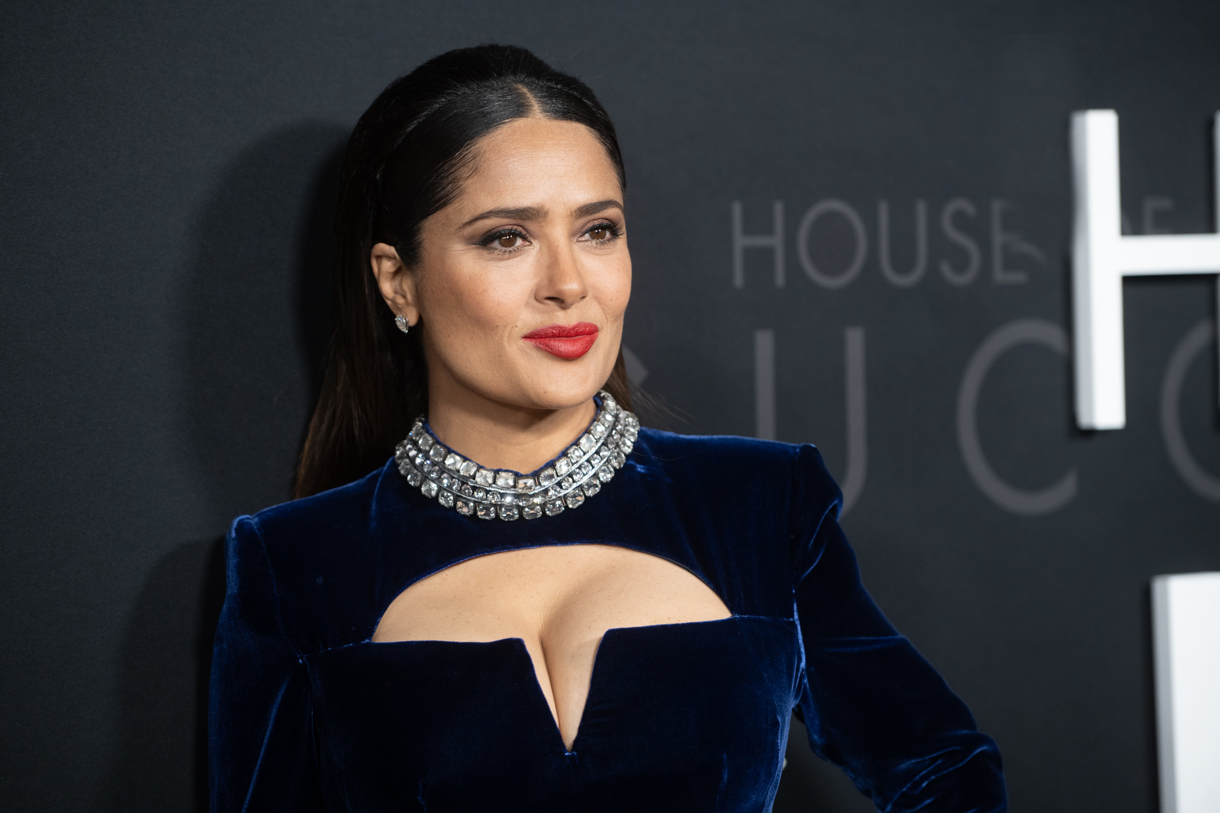 Salma Hayek attends the New York premiere of &quot;House of Gucci&quot;