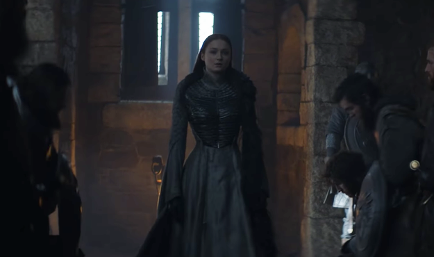 Sansa wearing the gown