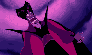 a gif of jafar from aladdin evil laughing