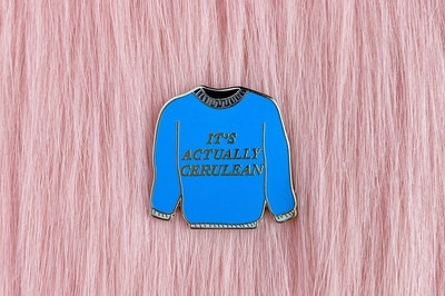 the it's cerulean sweater pin
