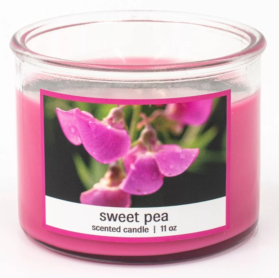 Pink sweet pea three wick candle