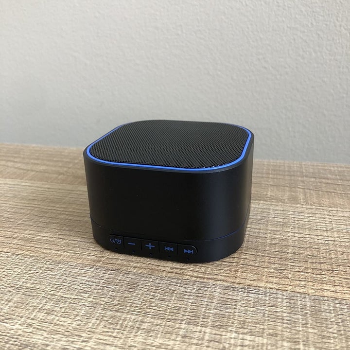 the sound spa in black with blue trim