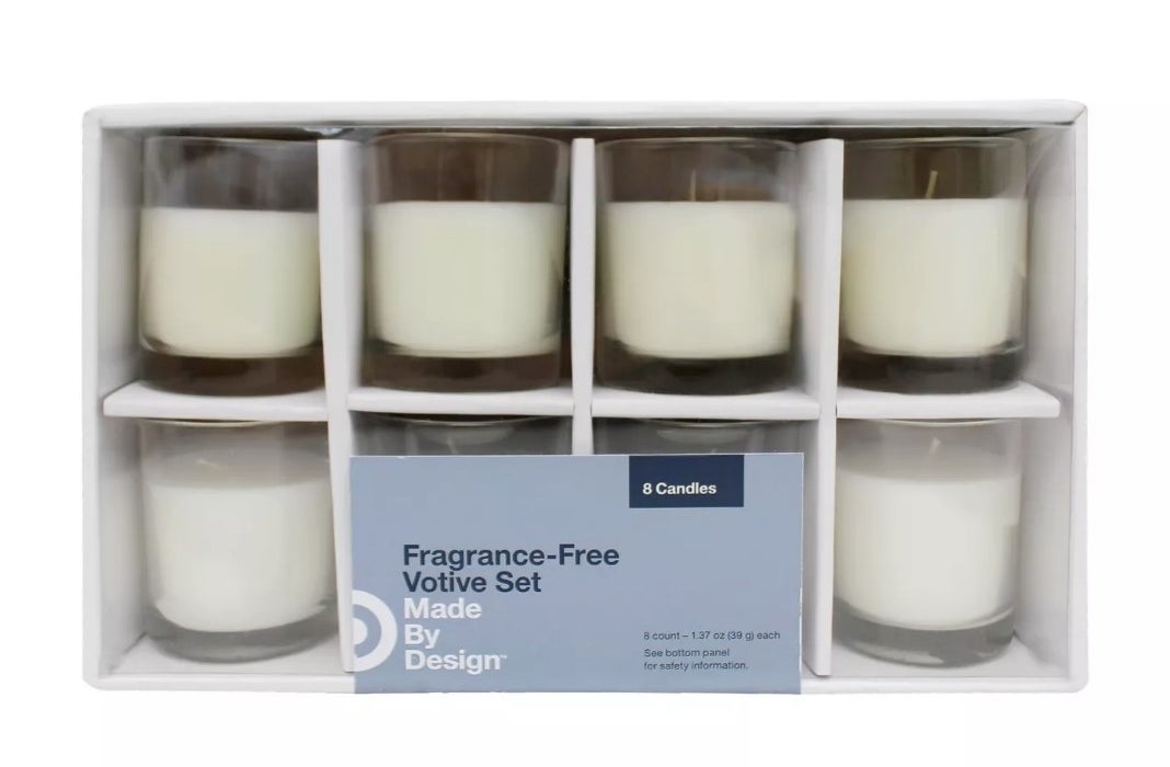 8 pack of white votive candles