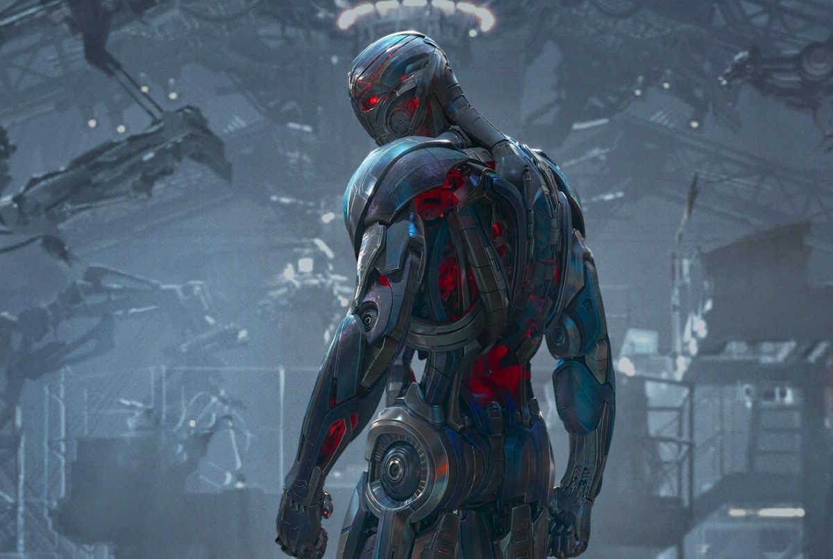 ultron does the classic supervillain looking over the shoulder pose