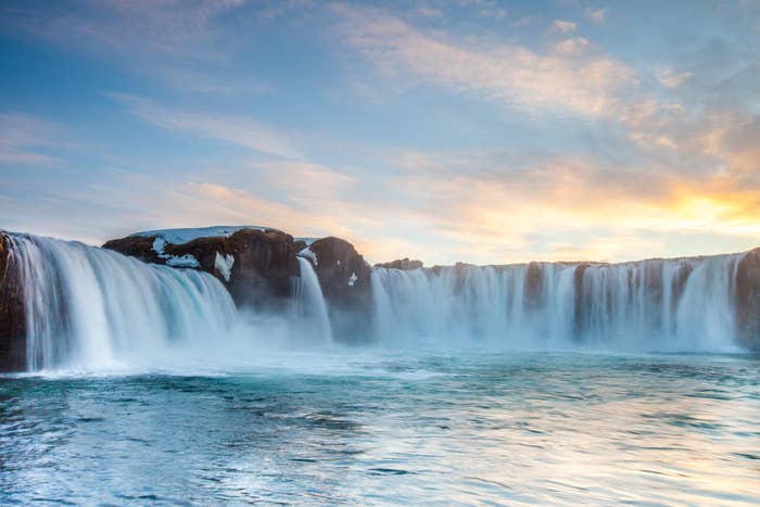 A waterfall in Iceland.