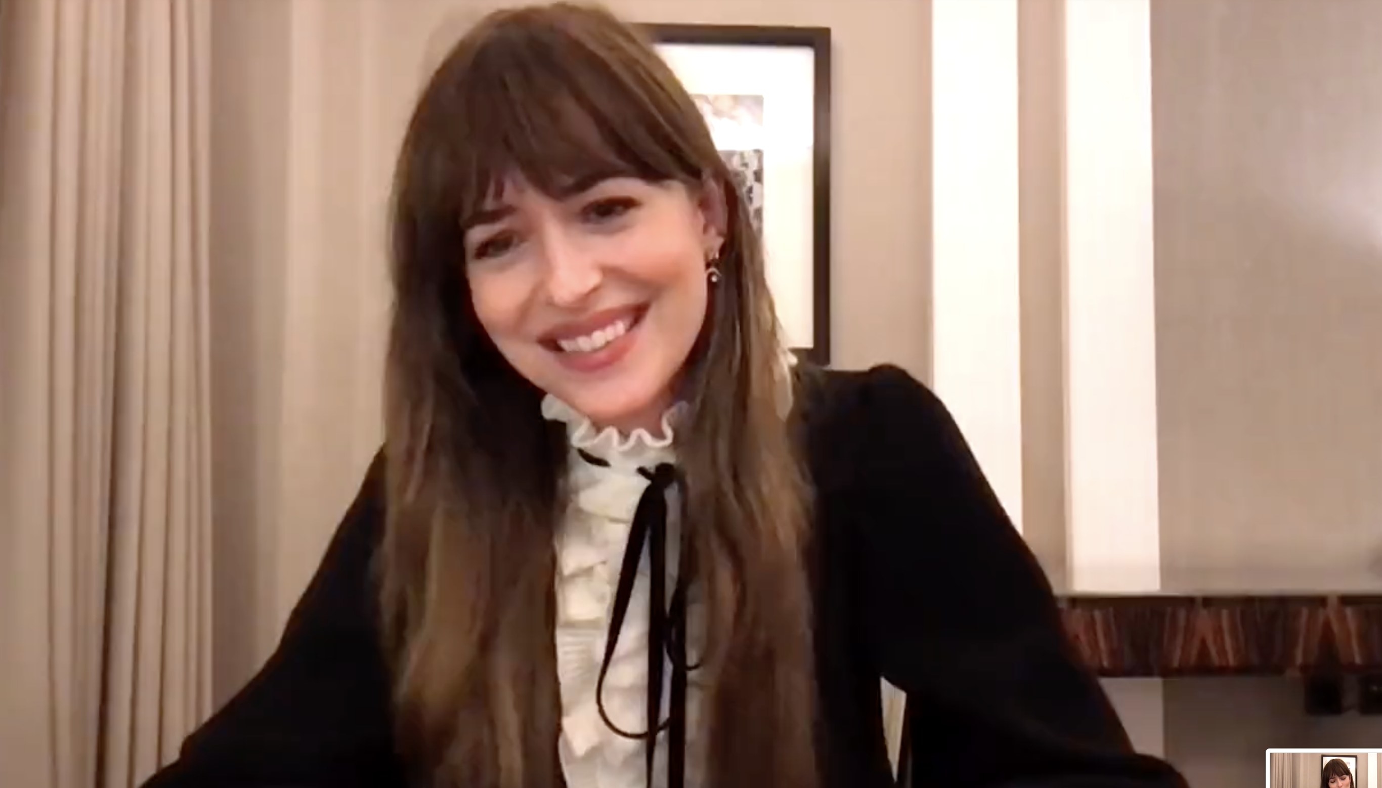 Dakota smiles during the interview