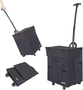 the rolling cart in black