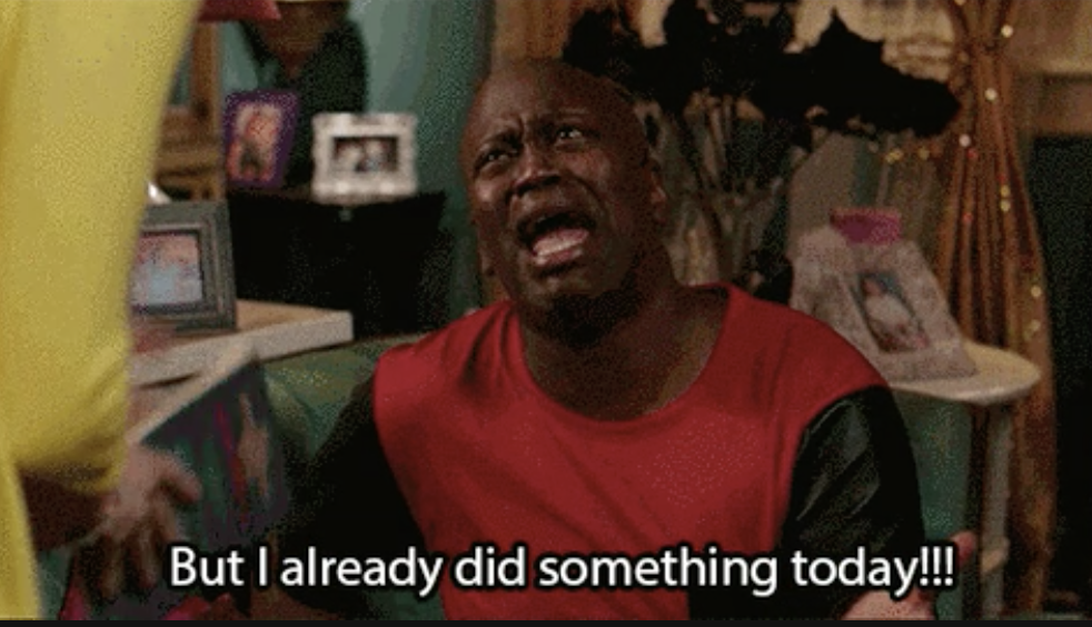 Titus in the unbreakable kimmy schmidt whining &quot;but i already did something today&quot;