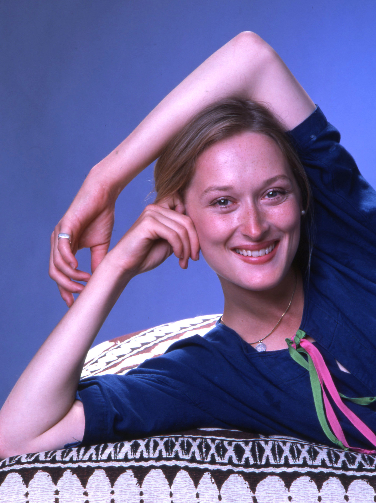 Streep posing for a portrait in New York City in 1976