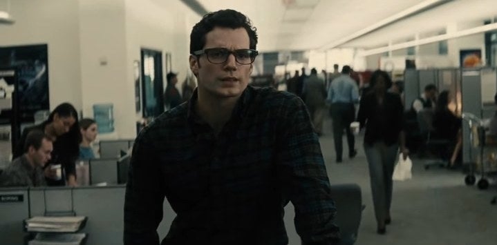 Clark Kent standing in the Daily Planet in &quot;Batman v Superman: Dawn of Justice&quot;