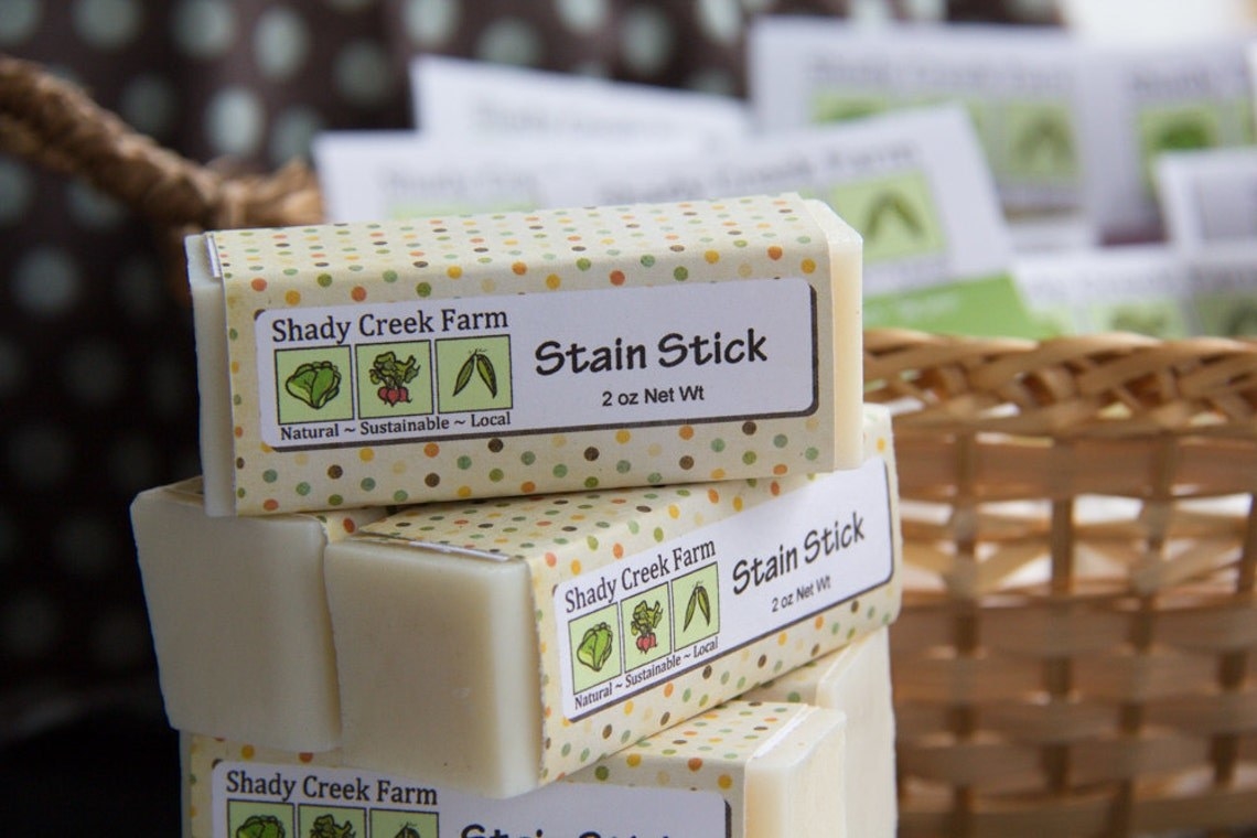 several stain sticks stacked