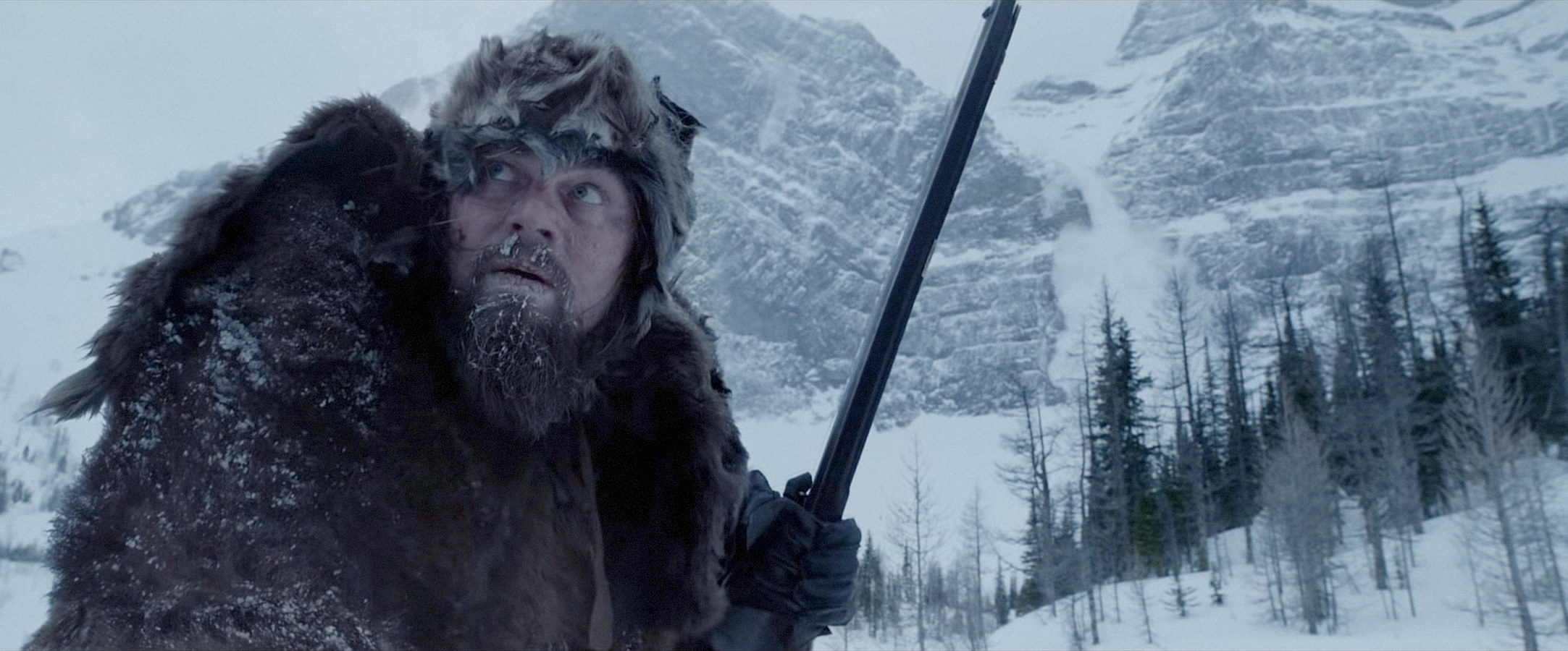 Leonardo DiCaprio wears fur in the snow
