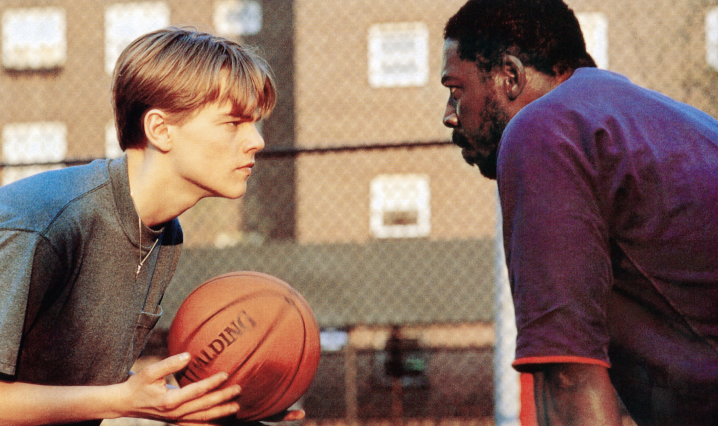 Leonardo DiCaprio plays basketball with Ernie Hudson