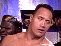 The Rock rolling his eyes