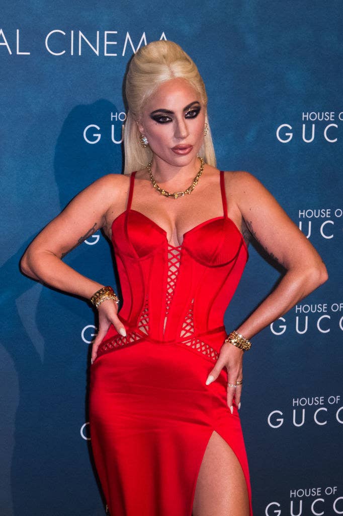 Lady Gaga poses at the premiere of House of Gucci