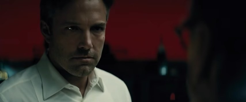 Bruce talking with Alfred in the Batcave in "Batman v Superman: Dawn of Justice"