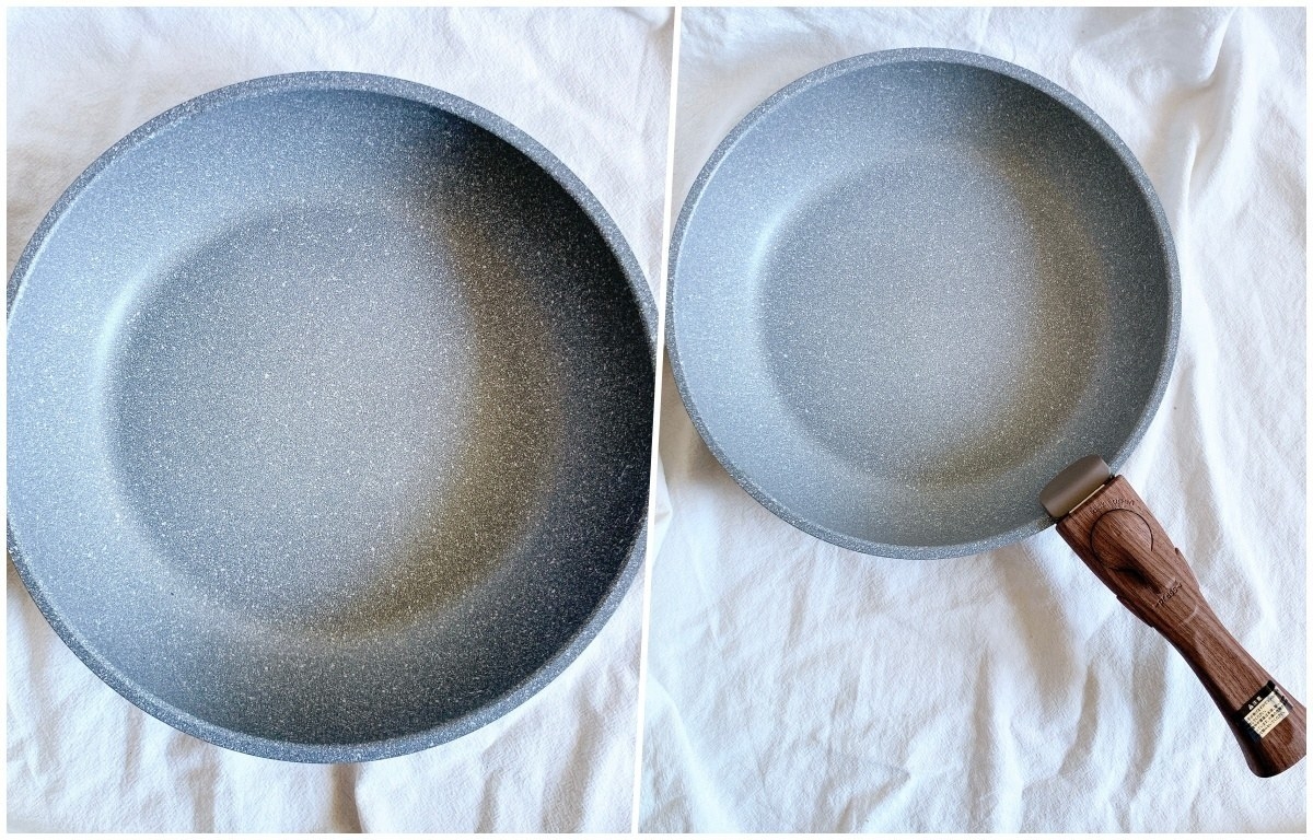 カインズのおすすめのキッチングッズ「取っ手が外せる ストーンマーブルフライパン」