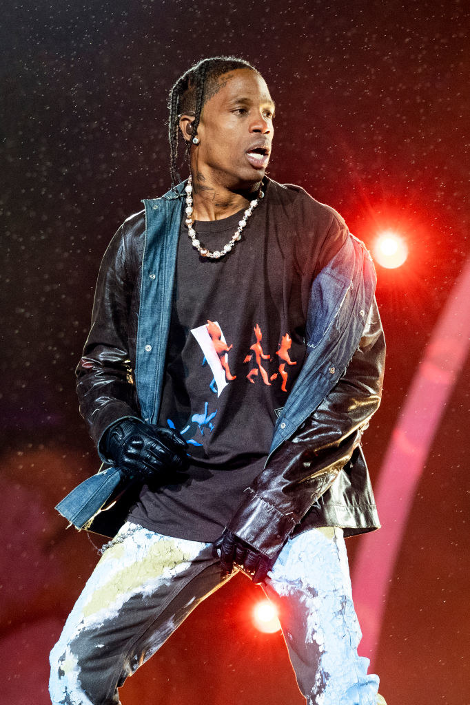 Rapper Travis Scott performs on stage during the Astroworld festival