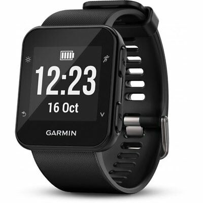 Black Garmin sports watch with October 16 date and 12:23 time stamp