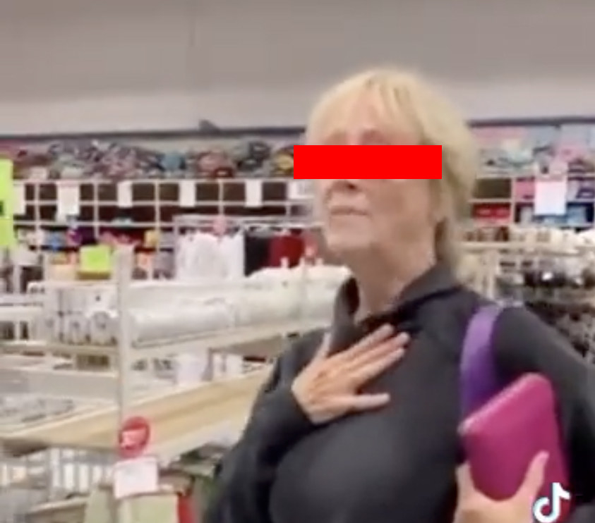 woman yelling in a store