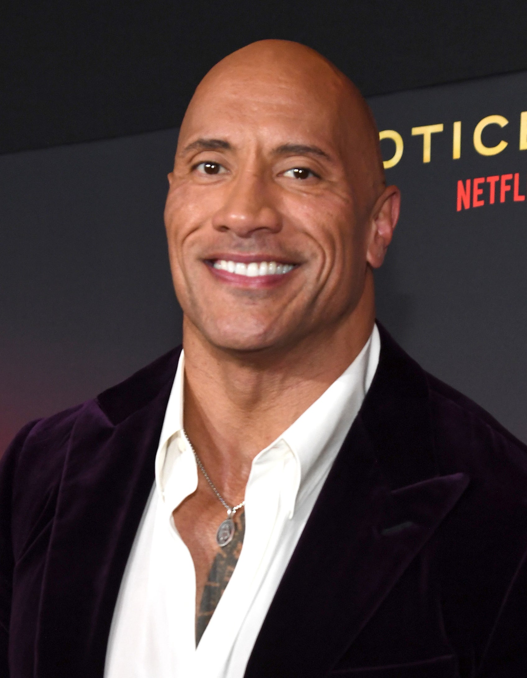 The Rock at the Netflix premier of "Red Notice"