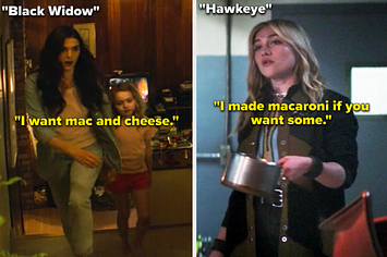 Yelena wanting mac and cheese in Black Widow vs making some in Hawkeye