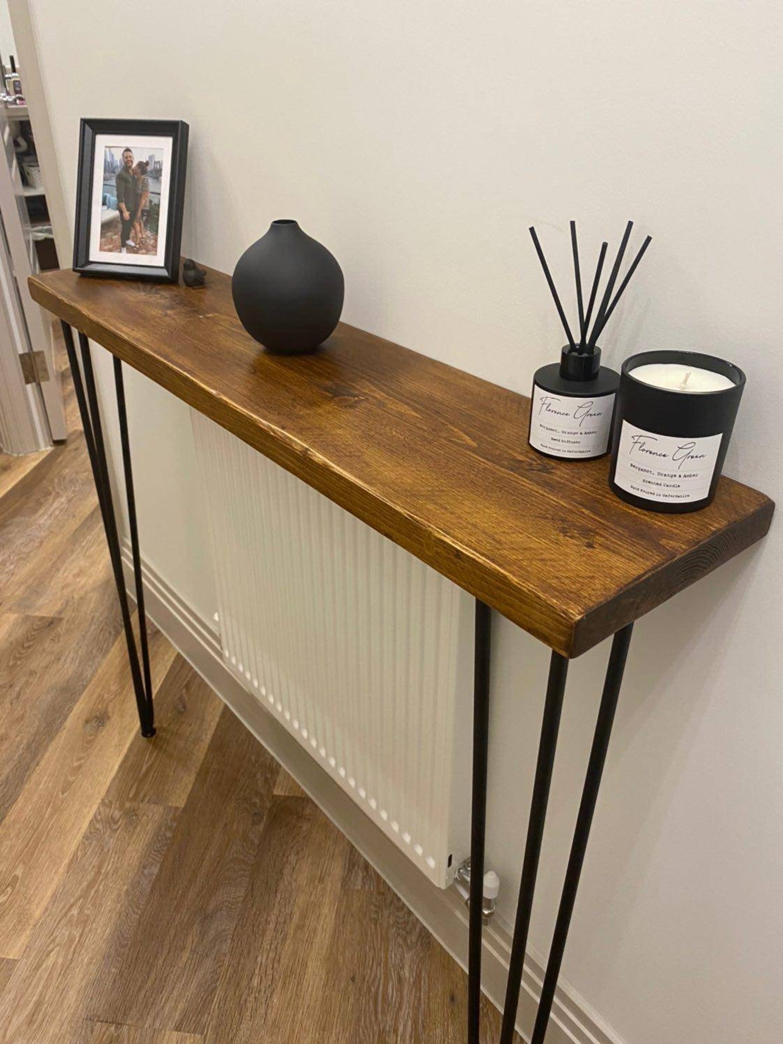 the wooden console table