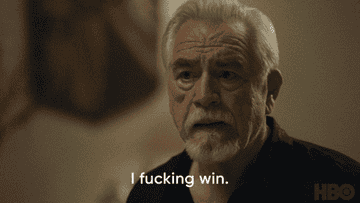 GIF of Logan from Succession saying &quot;I fucking win.&quot;