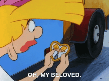 Helga saying &quot;Oh, my beloved&quot; to a locket photo of Arnold on &quot;Hey Arnold&quot;