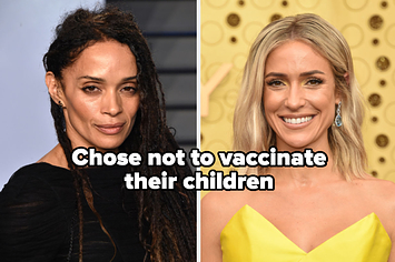 Lisa Bonet and Kristin Cavallari and the words "Chose not to vaccinate their children"
