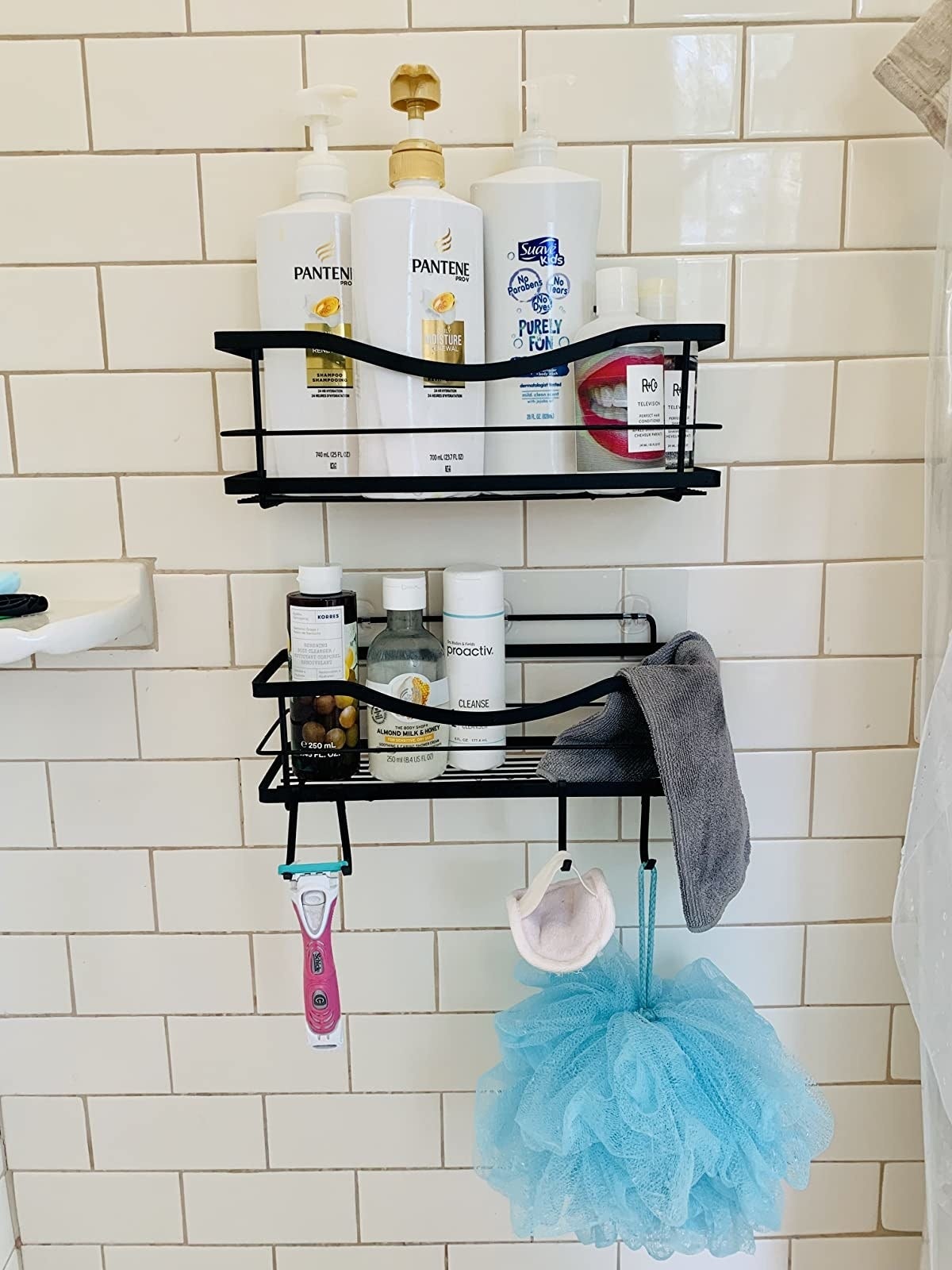 Bathroom Products New 2-layer Hanging Thickened Adhesive Corner Shower Caddy  Shelf with Adhesive Hooks Wall Mounted Rustproof - AliExpress