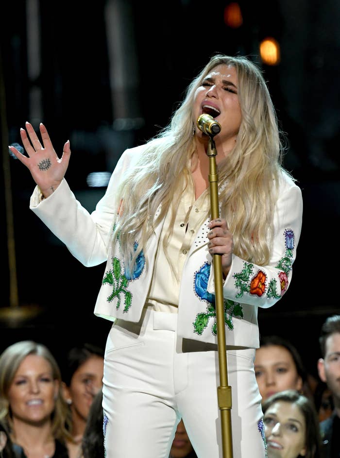 Kesha singing onstage