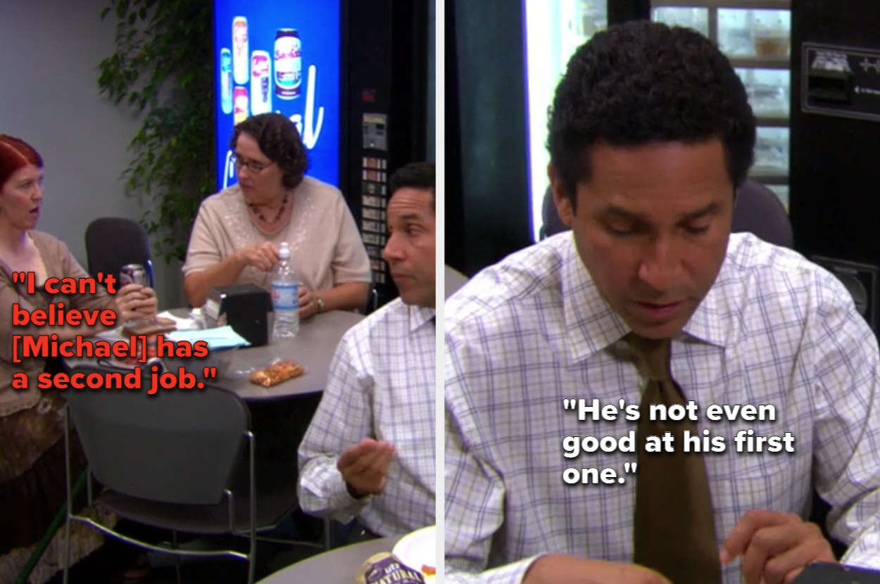 Oscar expresses his lack of confidence in Michael&#x27;s professional skills as he and his coworkers discuss how Michael recently took on a second job
