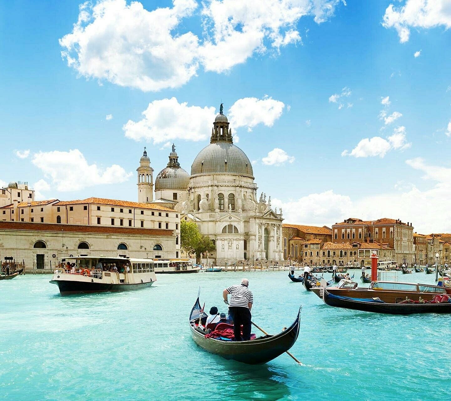 Gondolas in a Venetian canal