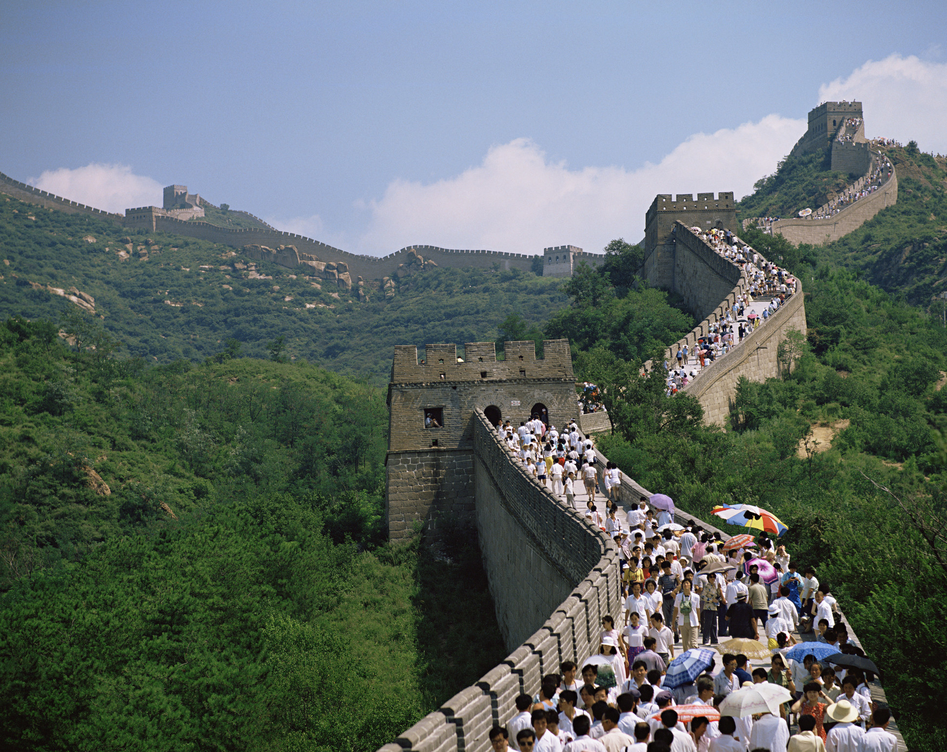 A crowd on the Great Wall of China