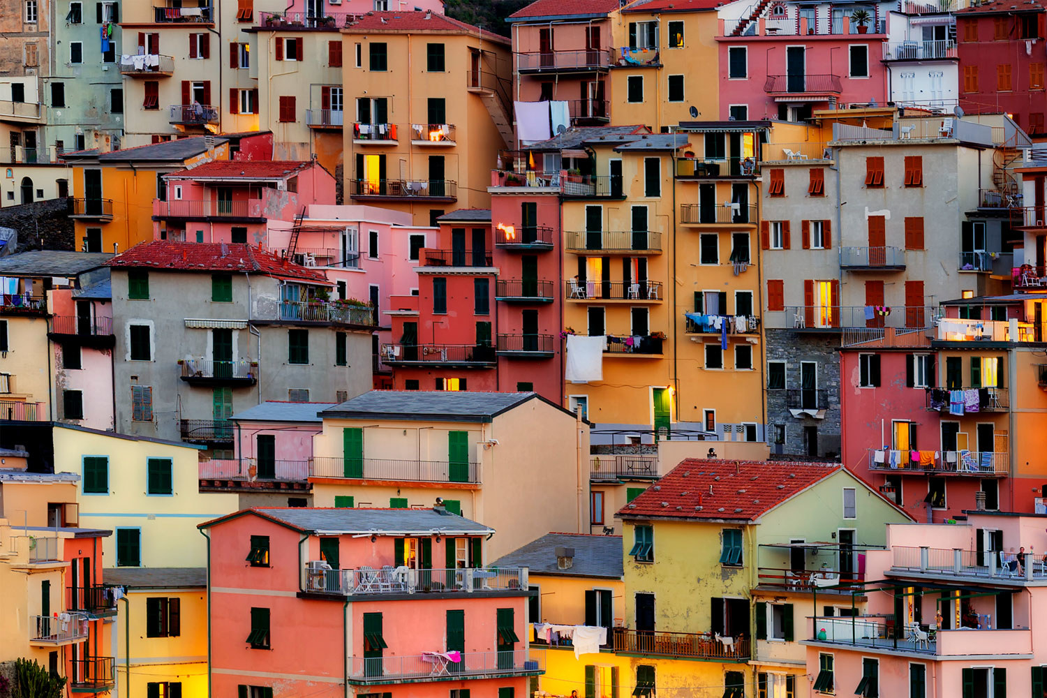 Tiered colorful houses