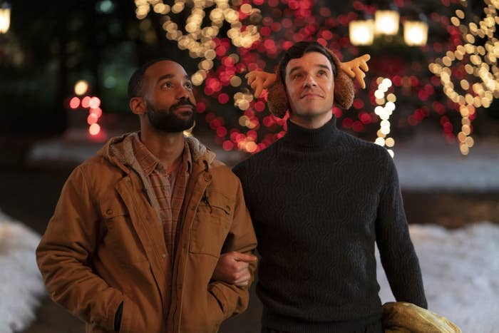 Philemon Chambers and Michael Urie in Single All the Way