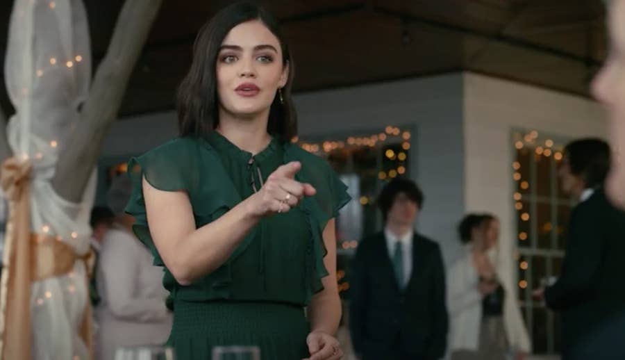 the hating game green dress Game: All The Ways It Differed From The Book And Some Ways It Didn't Embellishment_Faux Feather