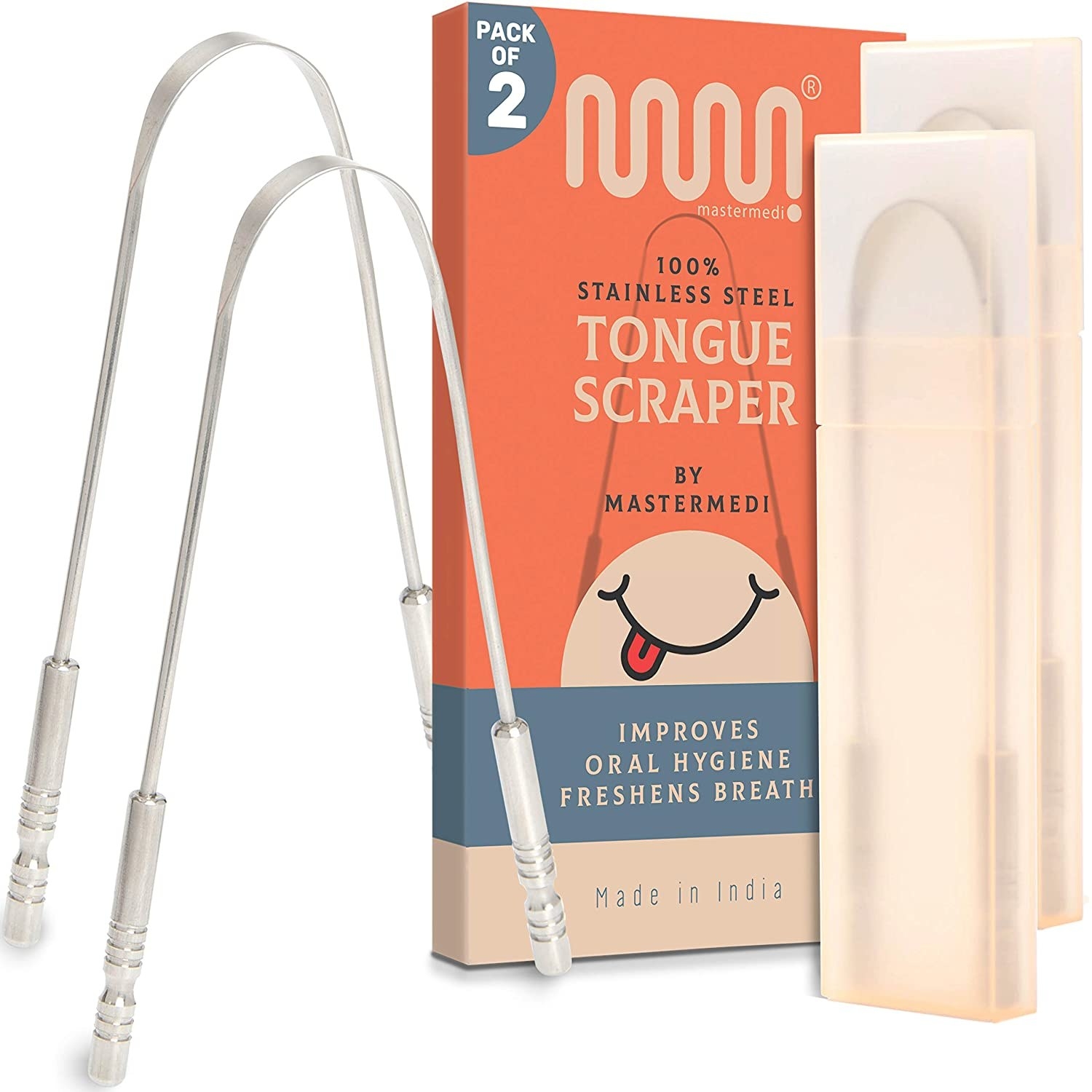 Two tongue scrapers