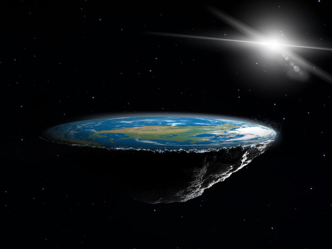 depiction of a flat earth