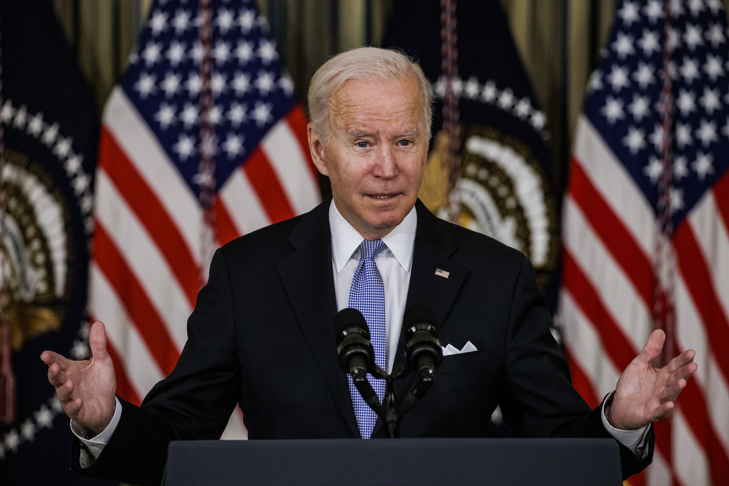 President Joe Biden at a press conference