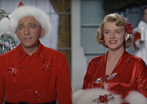 Bing and Rosemary in red, singing